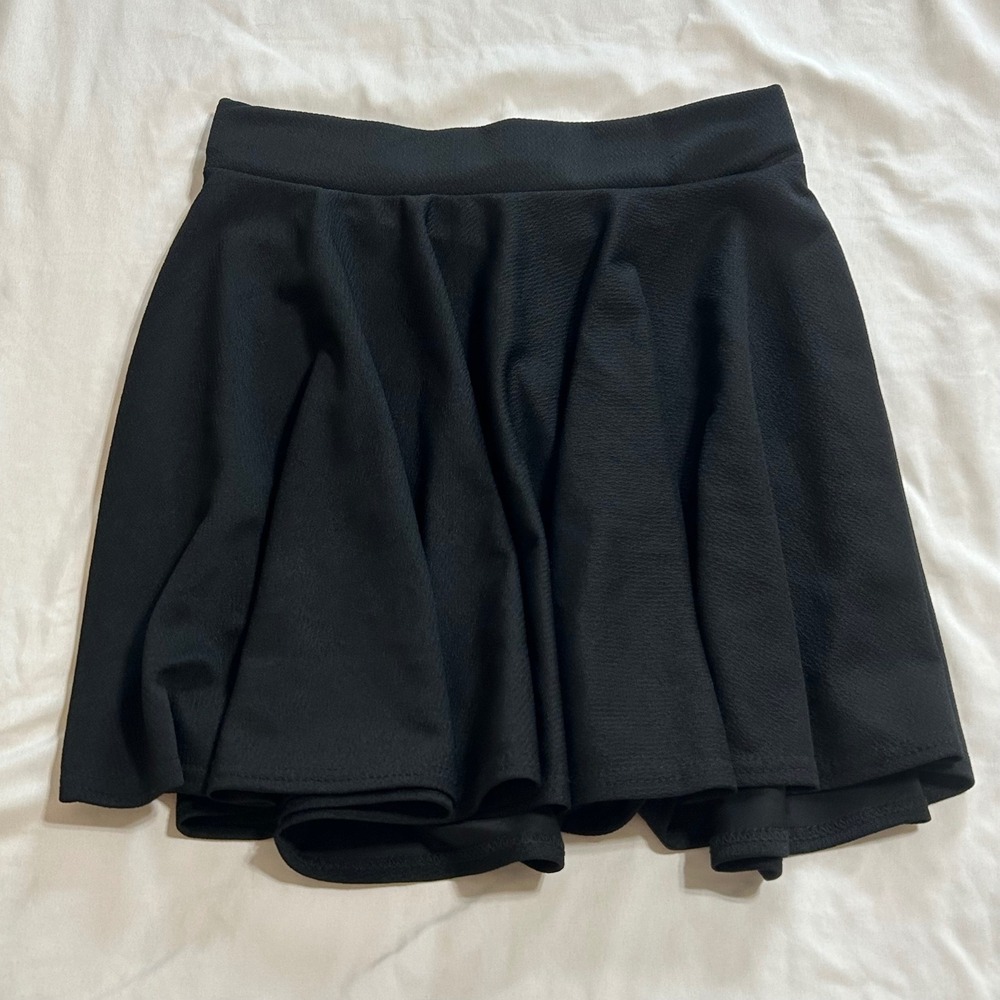 Urban Coco Womens Black Skater Skirt Flared A-Line Mini Elastic Waist Size L